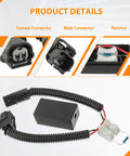 VCM Muzzler Harness Disable Kit With 68 82 100 120 Ohm Resistors Two Of Each For Honda VCM Systems showing connectors and resistor