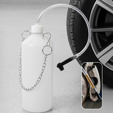 Shop Grade Heavy Duty Brake Bleeder Kit With 1L Vacuum Collection Bottle and 19.7 Inch Flexible Hose for easy fluid collection.