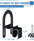 Heavy Duty Non Slip Mattress Grippers For Metal Bed Frame, Adjustable Anti Slide Brackets dimensions showing 3.15 inches height.