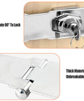 3 Inch Keyed Door Lock Hasp Latch In Stainless Steel, showing locking mechanism and double hinge design