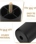 Close-up of 4 Pack Round Furniture Leg Replacement Set for Chairs and Tables, Plastic and Metal Design, Easy to Install feet