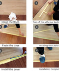 Step-by-step guide installing Half Round Aluminum Cable Concealer with self-adhesive backing for floor cord management
