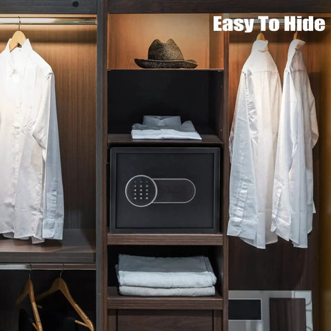 Small Digital Keypad Safe Box Half Cu Ft Wall Mounted Safe For Jewelry Cash Docs And Guns Easy Fast Access with storage