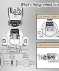Slam Free Soft Close Cabinet Hinges Pair 1-1/2 Inch Overlay Face Frame showing size dimensions for installation.
