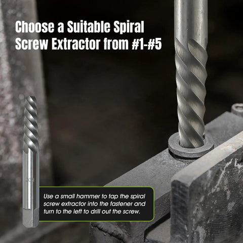 Ultimate 40-Piece Bolt Extractor Kit for Pros: Grab Stripped Screws, Broken Bolts And Damaged Fasteners With Heavy-Duty Left Hand Drill Bits And Multi-Spline Sockets For Any Auto Repair Or Home Fix-Up Job. spiral screw extractor #1-#5 in steel