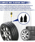 DIY Tire Patch Kit With 40 Rubber Plugs In Two Sizes For Quick Self Service Puncture Repair, includes rubber plugs and tire illustration