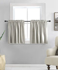 36 Inch Length Curtain Tiers For Loft And Kitchen Blackout Light Gray 2 Panels Each 42 Inch Wide 3 Inch Rod Pocket Universal Fit Ideal For Bathroom