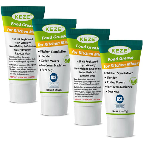 Food Grade Kitchen Grease For Home Appliances NSF H1 Safe Lubricant For Stand Mixers Blenders Coffee Machines Beer Kegs And Food Processors 1 Oz Four Pack tubes