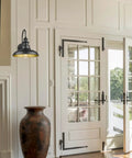 Outdoor Barn Light Fixtures 12.3 Inch Large Dome Farmhouse Wall Mount Sconces Exterior Lighting Lantern Lamps In Black With Dope Gold Interior