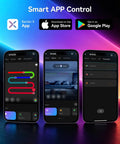 Smart APP control interface for Galental RGB+IC Slat Wall Lights, Led Recessed Lighting, DIY Lights, showcasing color options.