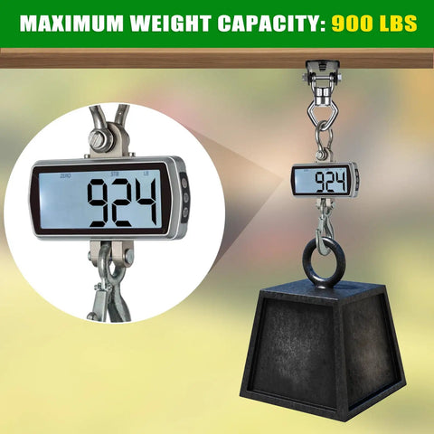 Ultra Smooth 360 Degree Swivel Swing Hanger With Ball Bearing Ceiling Mount - Heavy Duty 900 Lbs Capacity For Hammock Chairs Porch Swings Tire Swings Gym Rings Aerial Silks And More Heavy Bag shown with digital scale and heavy load