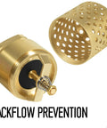 Close-up of 2 Inch Brass Foot Valve With Mesh Strainer And Backflow Prevention, Universal One Way Female NPT Check Valve For Irrigation