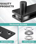 Heavy Duty 360 Degree Hidden Door Pivot Hinges Kit for Secret Doors and Bookcases, Ultra Durable Stainless Steel, Rustproof and Concealed