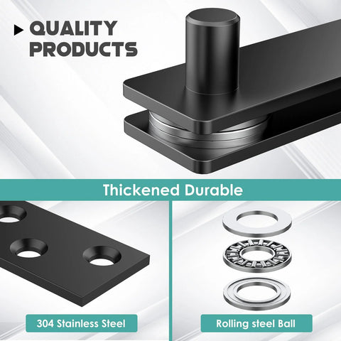 Heavy Duty 360 Degree Hidden Door Pivot Hinges Kit for Secret Doors and Bookcases, Ultra Durable Stainless Steel, Rustproof and Concealed