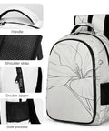 Floral Line Art Backpack With Printed Buds Unisex Dope Large Capacity Everyday Carry Durable Polyester Breathable Fabric