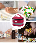 Multilayer Waterproof Medical Organizer Bag For Travel Lightweight Compact Healthcare Carry Pouch with various pills