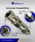360 Degree Swivel Joint For 1 Quarter Inch Airless Spray Guns Hose Connector, 1/4 NPS male and female nickel plated fitting