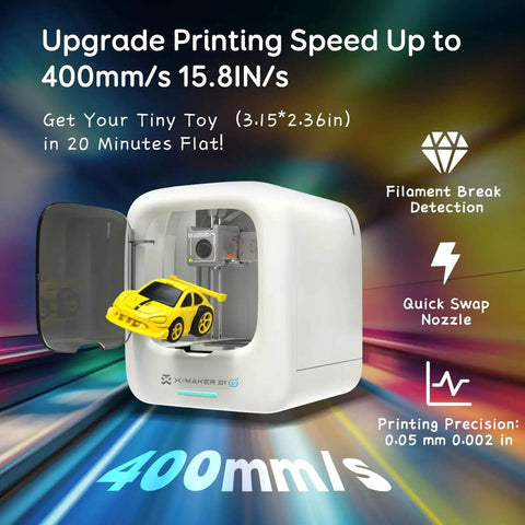 AI Powered 3D Printer For Kids With 8 PLA Filament Set And AI Design App Huge Toy Library Fast Print Speeds Up To 400mm Per Second