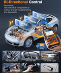 Bi-Directional Control feature of NT510 Elite OBD2 Scanner For Porsche With Full System Bi Directional Control And All Reset Services, showing diagnostics on car