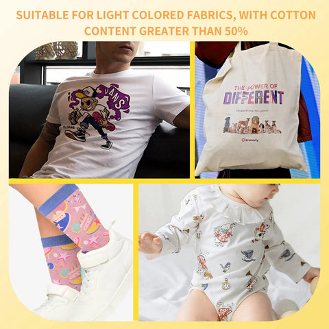 Easy At-Home Iron-On Heat Transfer Paper For White And Light Fabrics Inkjet Compatible on T-shirt and tote bag display