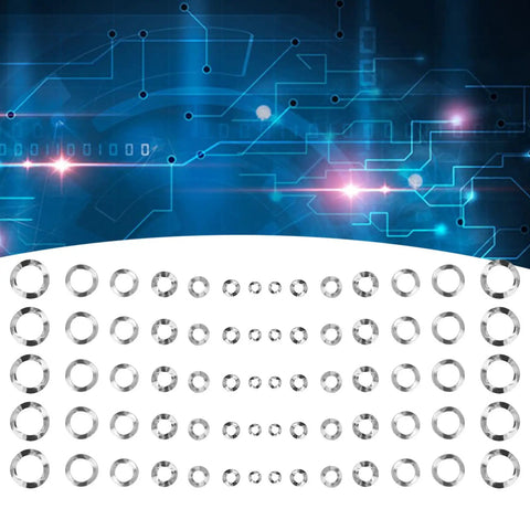 100 Pcs Wave Washer Set In Stainless Steel A2 70 Grade Three Wave Gaskets For Fasteners M6 Hardware And DIY Projects For Home Garage Car Maintenance Durable Corrosion Resistant Easy Fit, assorted sizes