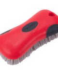 Red Stiff Bristle Carpet And Upholstery Scrub Brush For Auto And Home Use, Heavy Duty Grime Buster with non-slip grip
