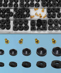 106 Piece Faucet Washer And Brass Bibb Screws Kit for quick open style faucets, flat and beveled washers, arrayed in box