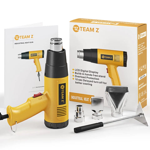 Heavy Duty 1800W Heat Gun Kit With LCD Display And Overload Protection 212F To 1112F Adjustable Temperature with 4 nozzles