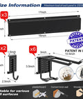 Heavy Duty Garage Storage Rack System Wall Mounted Tool Organizer With Eight Double Hooks And Three Rails for tools on 2x4 studs.
