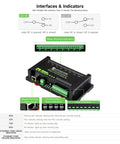 Diagram of 8 Channel Ethernet Relay Module With Digital Input And Modbus RTU TCP Support, PoE Powered, showing indicators and ports.