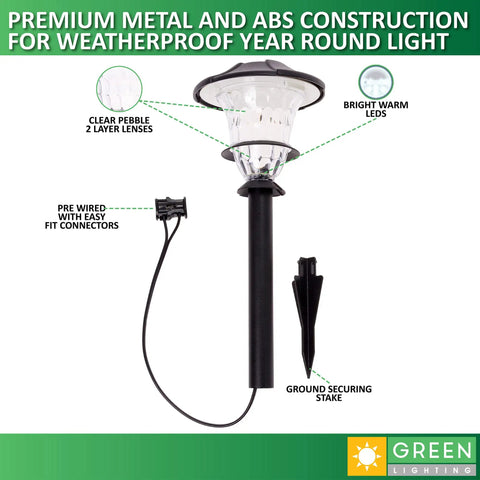Low Voltage Landscape Lights Six Pack With Stakes And Quick Connectors LED Outdoor Pathway Lights Waterproof Metal Black