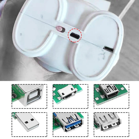 DIY Friendly USB To DIP Breakout Adapter Kit 18 Pcs, various USB connectors on breakout PCBs for prototyping projects.