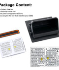 Subaru Dope Fuse Box Coin Holder And Orange Storage Tray package contents, including fuse box, rubber pad, and configuration stickers