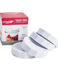 Tough Tops Regular Mouth Mason Jar Lids White BPA Free Plastic Screw Caps showing lids and packaging for leakproof airtight storage