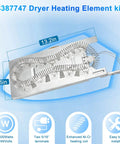 Top Notch Drop In Dryer Heating Element Replacement 3387747 For Whirlpool Cabrio Kenmore Elite HE3 Maytag Bravos MEDX700XW0 Amana