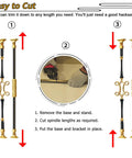 Adjustable Aluminum Balusters And Stair Spindles Built Tough For Indoor Outdoor Steps Easy Floor Mount Setup With Zero To Two Hundred Seventy Degree Swivel Dang Rad Eight Piece Railing Set Looks Crisp showing cutting instructions.