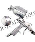 Slick Compact Spray Gun Airbrush Kit With A Hella Precise 0.5mm Nozzle And Super Comfy Ergonomic Trigger For Flawless Detail Painting And Crafts, showing tank and nozzle.