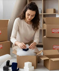Person using 2 Pack Bubble Cushioning Wrap 12 Inch By 72 Foot Perforated Every 12 Inches For Packing, Moving And Shipping in boxes.