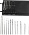 Mini Drill Bit Set 0.3mm To 1.6mm, 20-Piece HSS Micro Twist Drill Bits For Precision DIY Projects in box with visible sizes