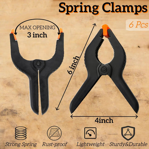 Heavy Duty Strap Band Clamp And Six Inch Quick Release Spring Bar Clamps Seven Piece Killer Combo For Woodwork Diy Frames And Jig Builds Built Solid For Hassle Free Shop Sessions