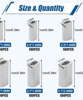 600 Piece Aluminum Fishing Crimp Sleeves Kit With 1mm To 2mm Sizes For Quick Rigging And Leader Tackle Gear diagram