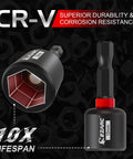 13mm socket from 55 Piece Magnetic Impact Nut Driver Kit With Deep And Shallow Sockets, showcasing CR-V durability