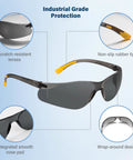 Top Shelf Tinted Safety Glasses 24 Bulk Pack With Ansi Z87.1 Rating And Kickass Uv Protection For Hard Shift Construction Crews Smoke Grey Impact with scratch-resistant lenses and wrap-around design.