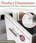 Slimline Cabinet Edge Protector Pack of 4 for Cabinets, Shelves, and Drawers, Three Quarters Inch Thick, 36 Inch Long dimensions