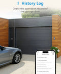 Smart Garage Door Opener Remote With App Control And Alexa SmartThings Compatibility showing operation history on smartphone