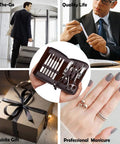 11 In 1 Manicure Kit With Stainless Steel Nail Clippers All In One Pedicure Tools Travel Leather Case Grooming Kit For Men Portable