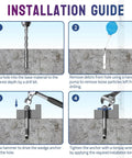 Installation guide for 1/2 Inch Concrete Anchors With Washer And Nut Zinc Plated Carbon Steel Wedge Anchors 3 Inch Length