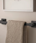 Lura 24 Inch Towel Bar In Matte Black With A Dope Designer Vibe By Clodagh, Holds Up To 50 Pounds, Minimalist Bath Organizer
