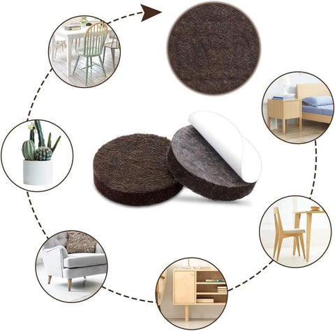 Premium Felt Furniture Pads 182 Pc Kit For Chair Legs And Furniture, Floor Protectors For Hardwood Tile And Laminate Floors, Brown And Beige, Quiet Glide Protection To Prevent Scratches And Easy Sliding