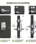 Top Notch Zinc Alloy Keypad Door Lock With Satin Nickel Finish Programmable Smart Keyless Entry Featuring Auto Lock And Privacy Thumbturn Zero Hassle Front Door Security For Apartments And Home Offices compatible with multiple door types.
